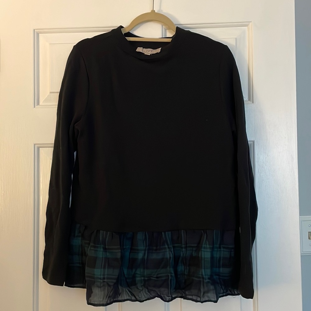 Loft Ruffle Detail Long Sleeve Top